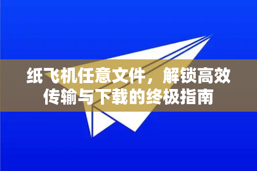 纸飞机任意文件，解锁高效传输与下载的终极指南