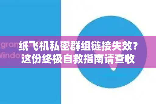 纸飞机私密群组链接失效？这份终极自救指南请查收